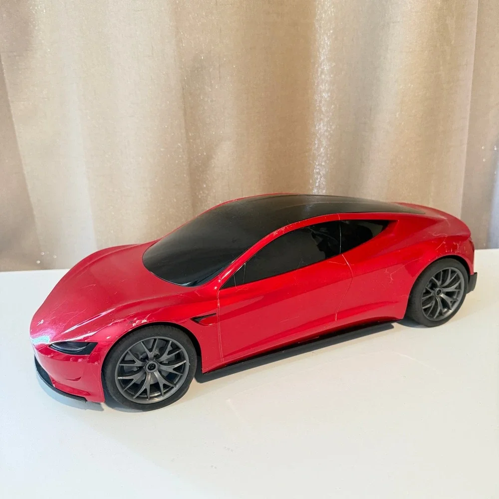 Hot Wheels RC Tesla Roadster Red Electric Sports Car Toy 1:10 Scale No Remote
